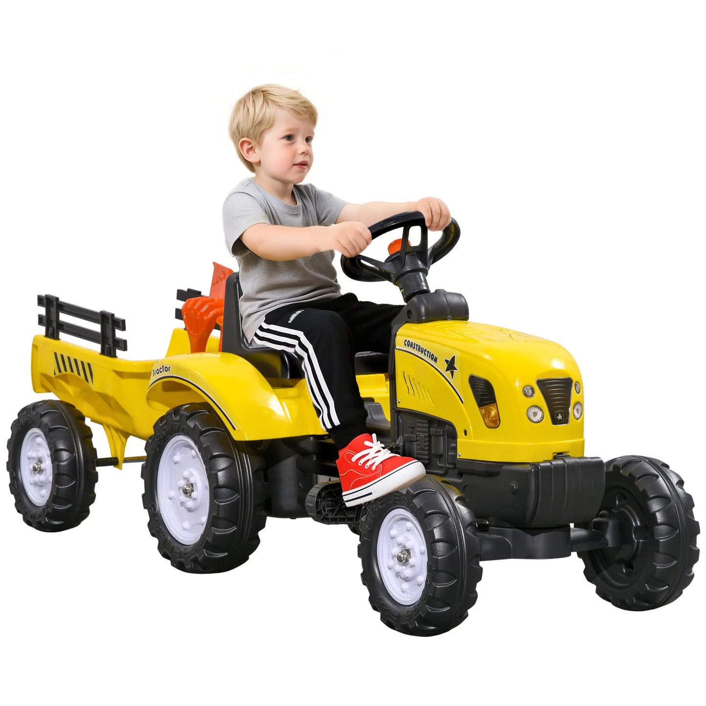 Ride On Excavator With Back Trailer, Shovel, Rake, For 3 Year Old Toy Excavators at Gallery Canada