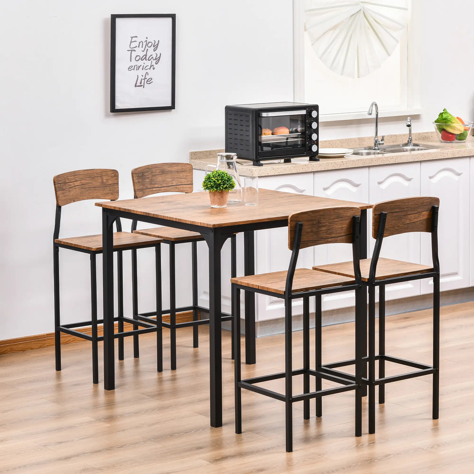 5-Piece Counter Height Bar Table Set, Square Dining Set for 4 Bar Sets at Gallery Canada