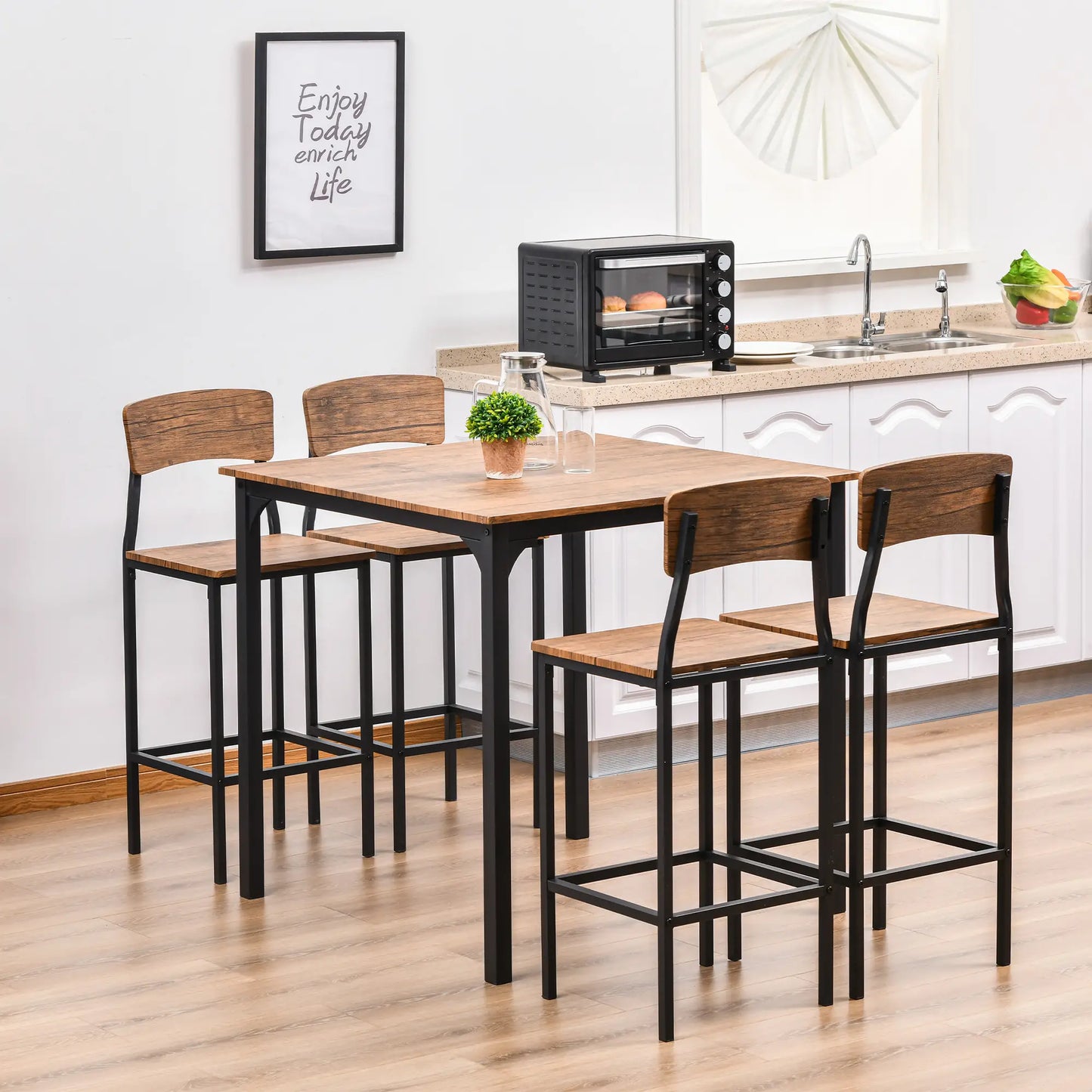 5-Piece Counter Height Bar Table Set, Square Dining Set for 4 Bar Sets at Gallery Canada