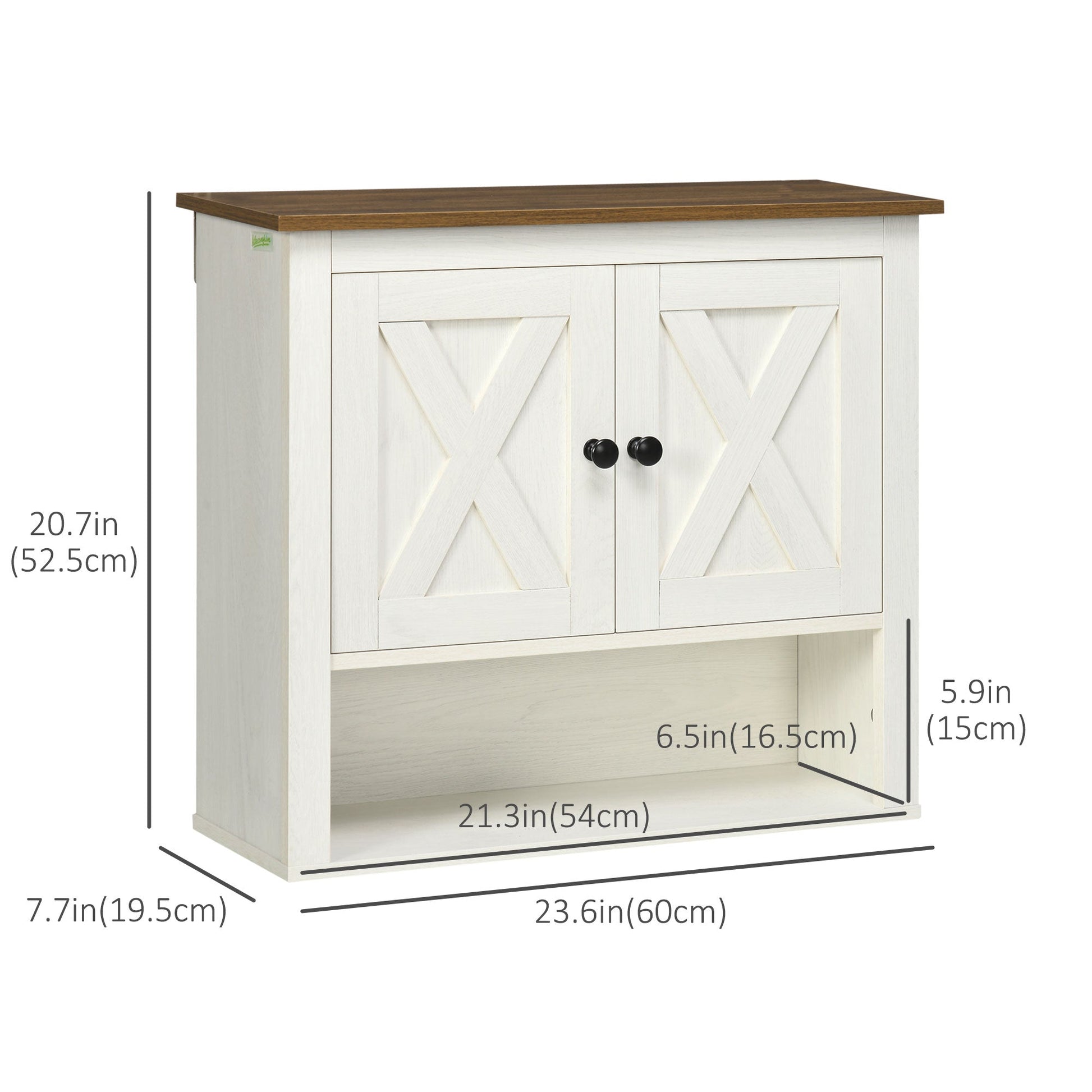 Farmhouse Bathroom Wall Cabinet, Medicine Cabinet, Over Toilet Storage Cabinet with Storage Shelves for Kitchen, Entryway, White at Gallery Canada