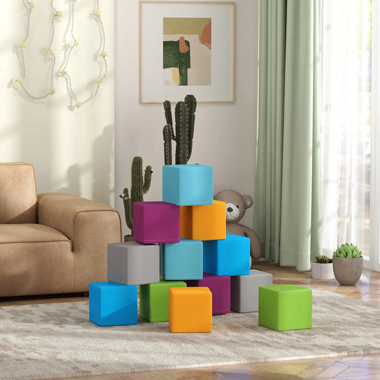 12 Piece Soft Play Blocks, Soft Foam Toy, Multicolours Baby Gym & Playmats Multi Colour at Gallery Canada
