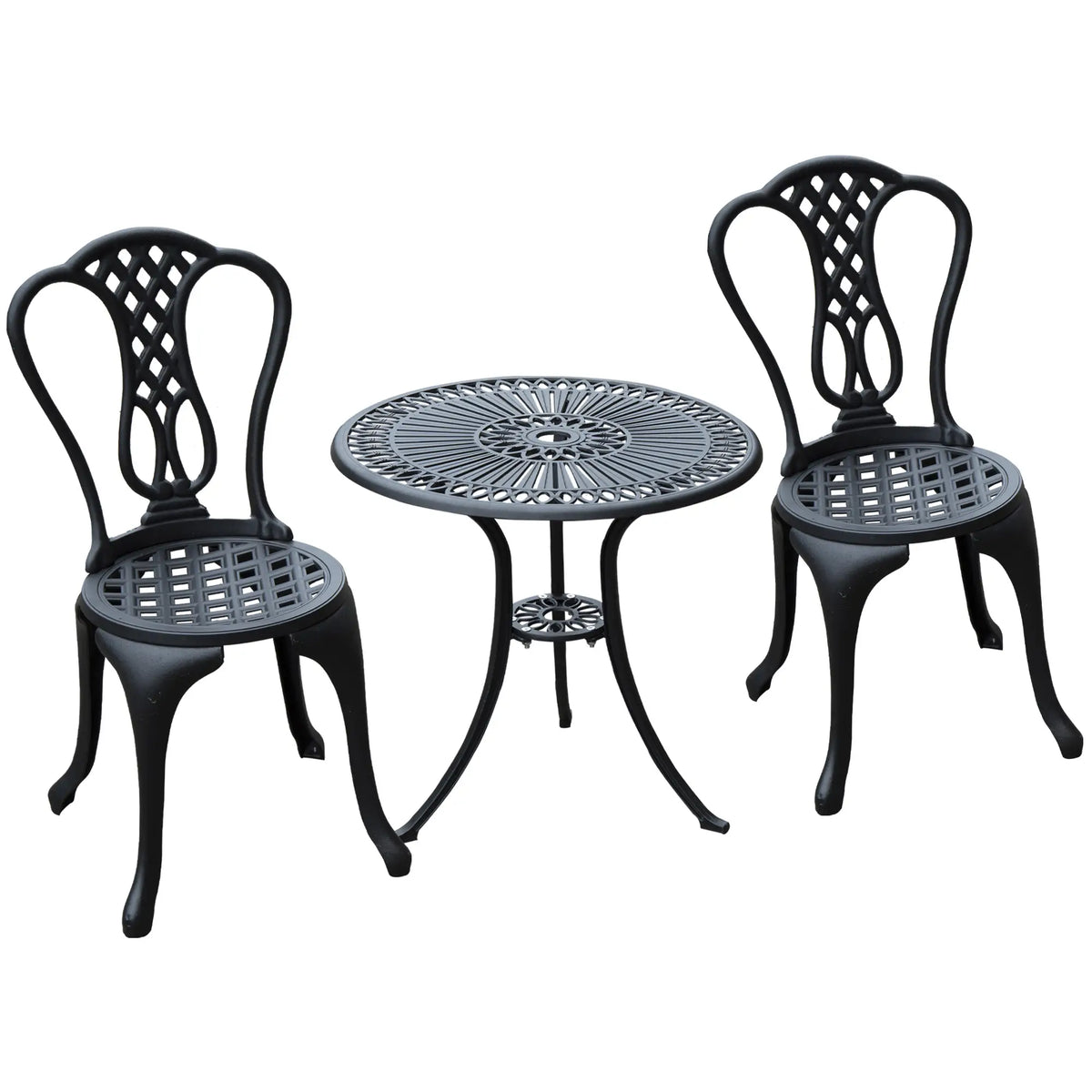 Antique Bistro Set, Cast Aluminum Patio Table & Chairs, Black Bistro Sets at Gallery Canada