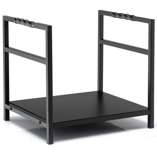 Firewood Log Rack with Unique Handle and Raised Feet, Black Log Storage Black at Gallery Canada