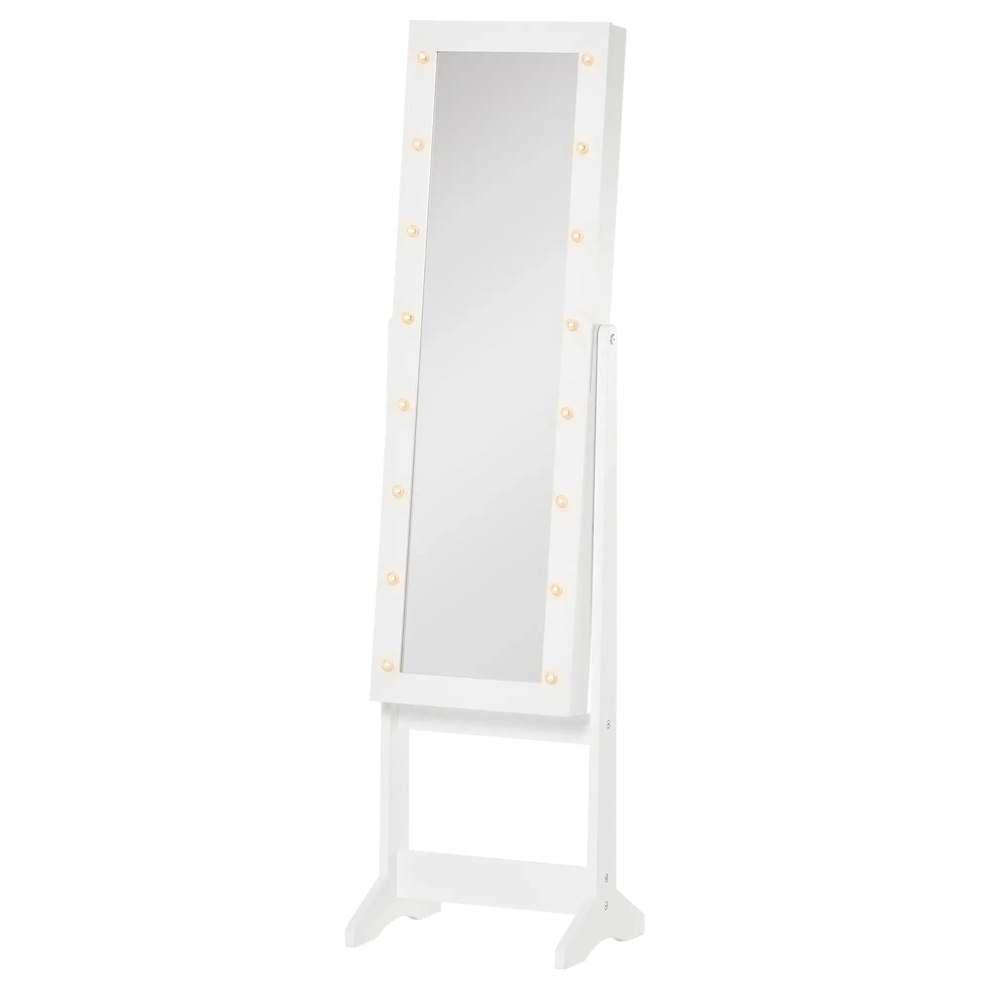 Free Standing Armoire Organizer, Lighted Mirrored Jewelry Cabinet, Angle Adjustable, 16 LED Lights Jewelry Armoire & Jewellery Mirror Cabinets at Gallery Canada