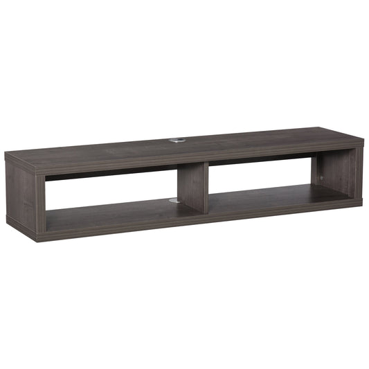 Floating TV Stand Shelf for 50" TVs, Wall Mounted Entertainment Center for Living Room, Media Console with Storage Shelf for Audio, Video, Dark Grey Wood Grain - Gallery Canada