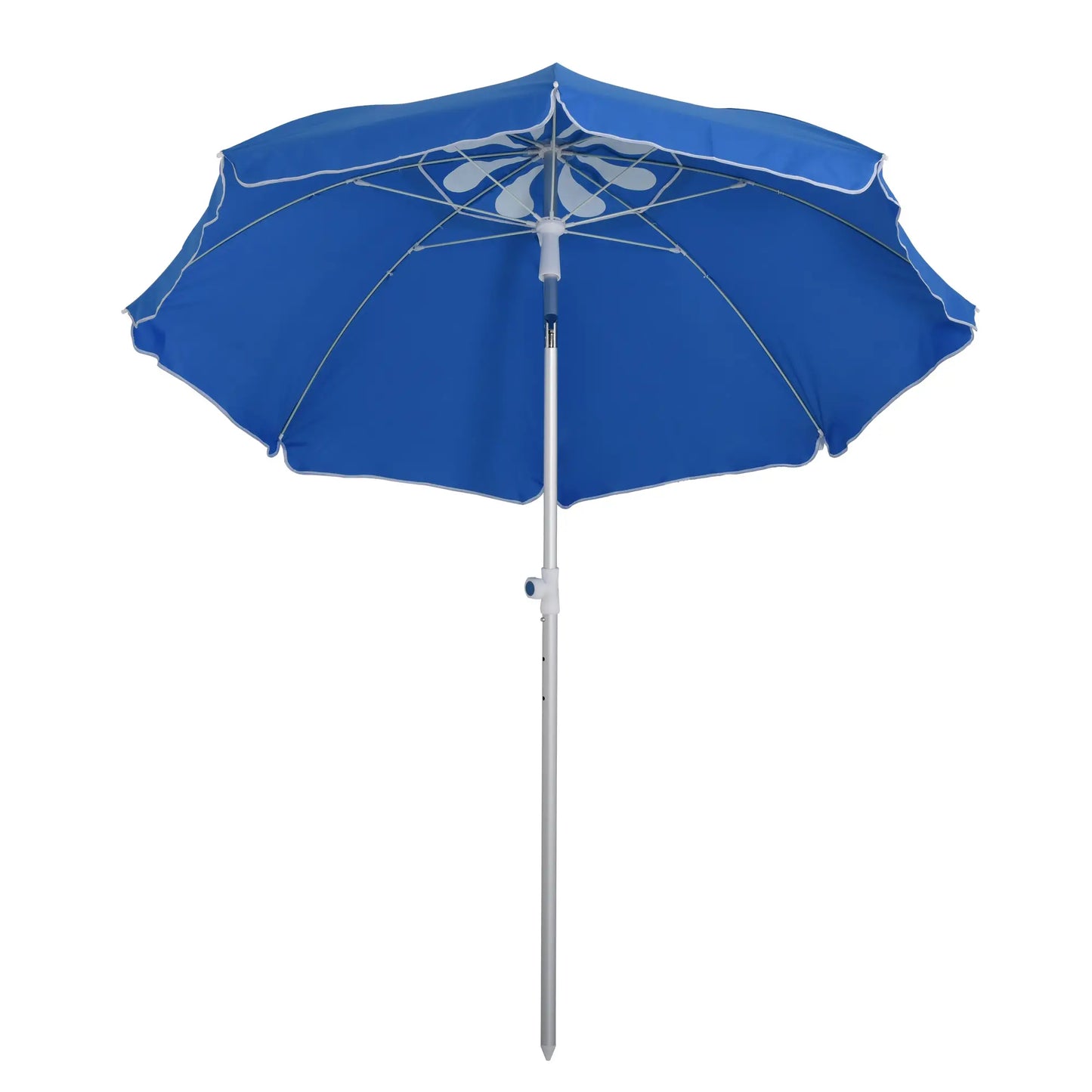 6.4ft Beach Umbrella, Aluminum Pole, Adjustable Tilt, Carry Bag, Blue Beach Umbrellas at Gallery Canada
