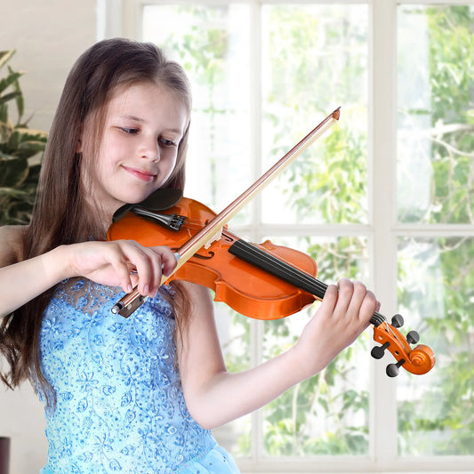 4/4 Violin, Maple Wood, Full Accessories Set, Storage Box, Orange Electronic Musical Pianos Orange at Gallery Canada