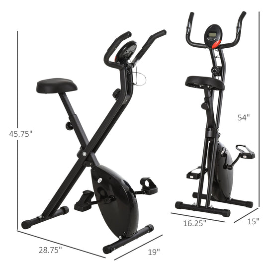 Foldable Exercise Bike Upright Fitness Bike 8-Level Resistance Cardio Workout - Gallery Canada