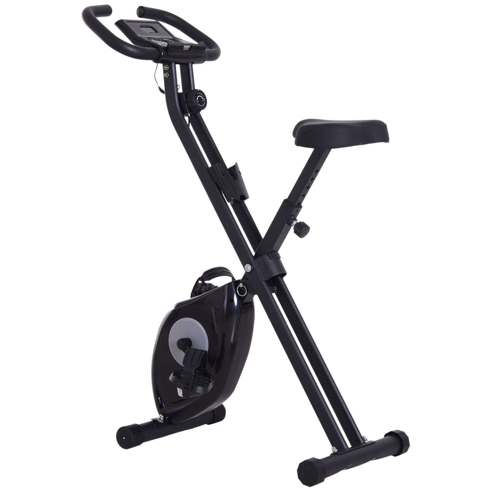 Foldable Exercise Bike with 8-Level Adjustable Magnetic Resistance, Indoor Stationary Bike X Bike with LCD Screen, Tablet Phone Holder for Home Aerobic Training, Black at Gallery Canada