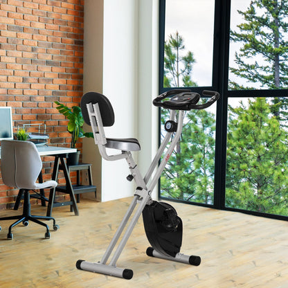 Foldable Exercise Bike with 8 Levels of Magnetic Resistance, Indoor Stationary Bike, X Bike, LCD Monitor, for Cardio Workout, Black at Gallery Canada