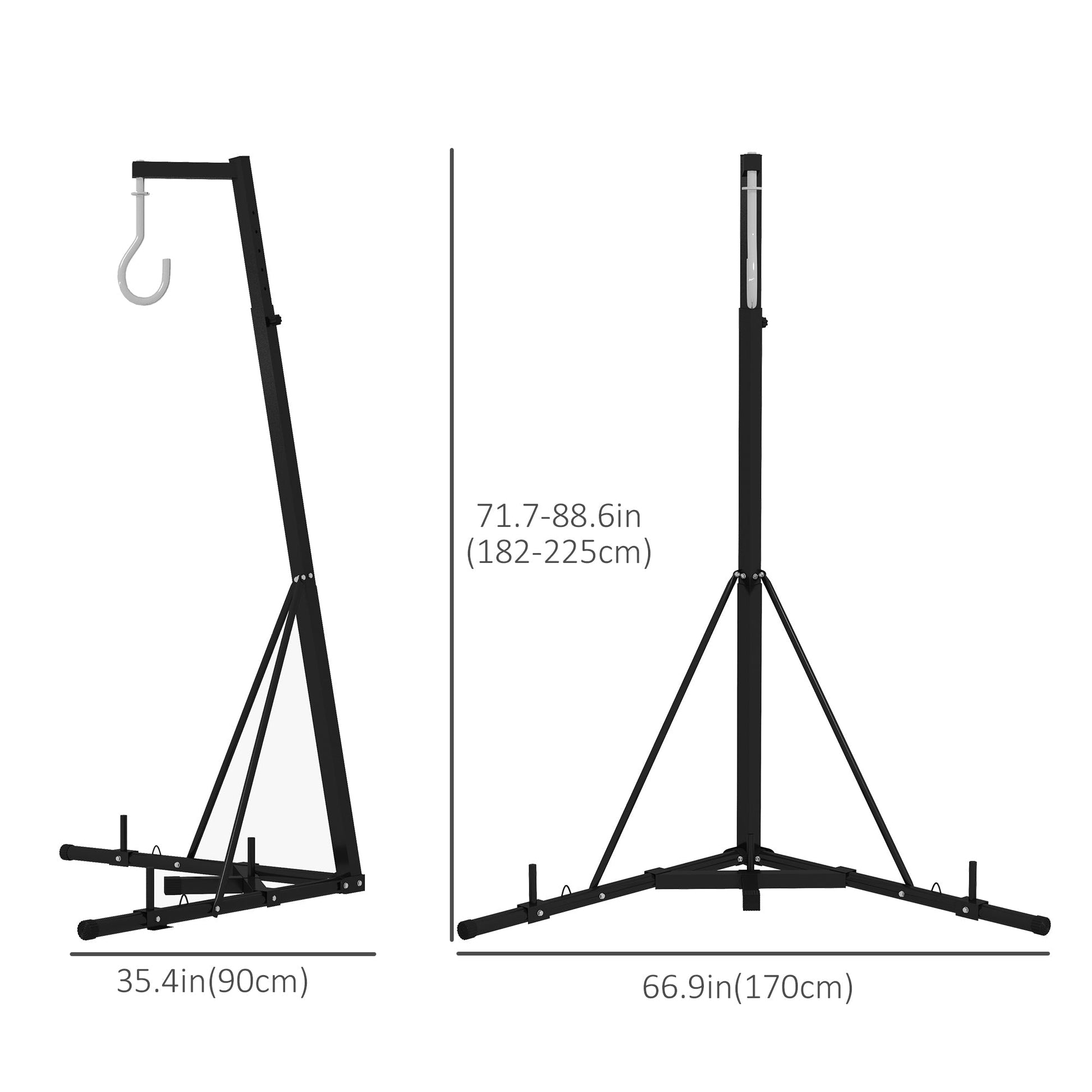 Foldable Punch Bag Stand, Adjustable Height Heavy Bag Stand with Weighted Base, Freestanding for Home Gym, Stand Only at Gallery Canada