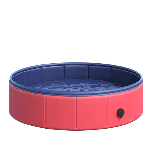 Folding Dog Pool Portable Pet Kiddie Swimming Pool, Outdoor/Indoor Puppy Bath Tub with Nonslip Bottom for Dogs &; Cats, (Φ32", Red) - Gallery Canada