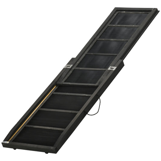 Folding Dog Ramp, 65 Inches Portable Pet Ramp with Carry Handle, Non-Slip Rubber Ramp for Cars Trucks and SUVs, Black - Gallery Canada