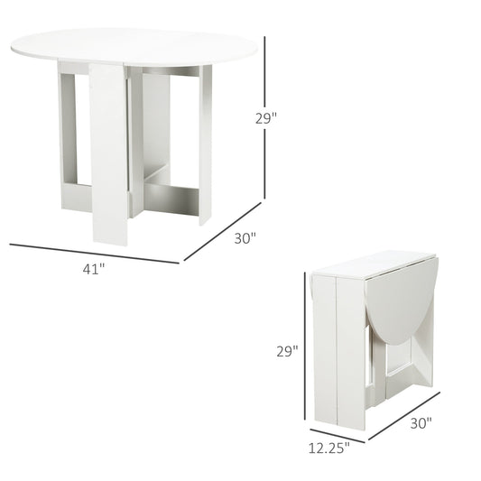Folding Drop Leaf Dining Table Foldable Bar Table for Small Kitchen, Dining Room, White at Gallery Canada