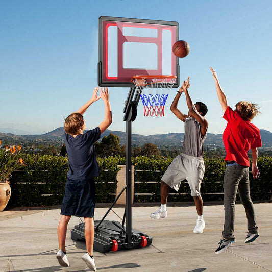 Adjustable Basketball Hoop, 5-10 Feet Height, Indoor Outdoor, Black Sport Equipments Black at Gallery Canada