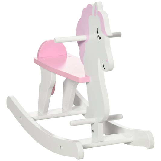 Wooden Rocking Horse, Toddler Baby Ride-on Toys for Kids 1-3 Years with Cute Horse Shape &; Solid Workmanship, Pink - Gallery Canada