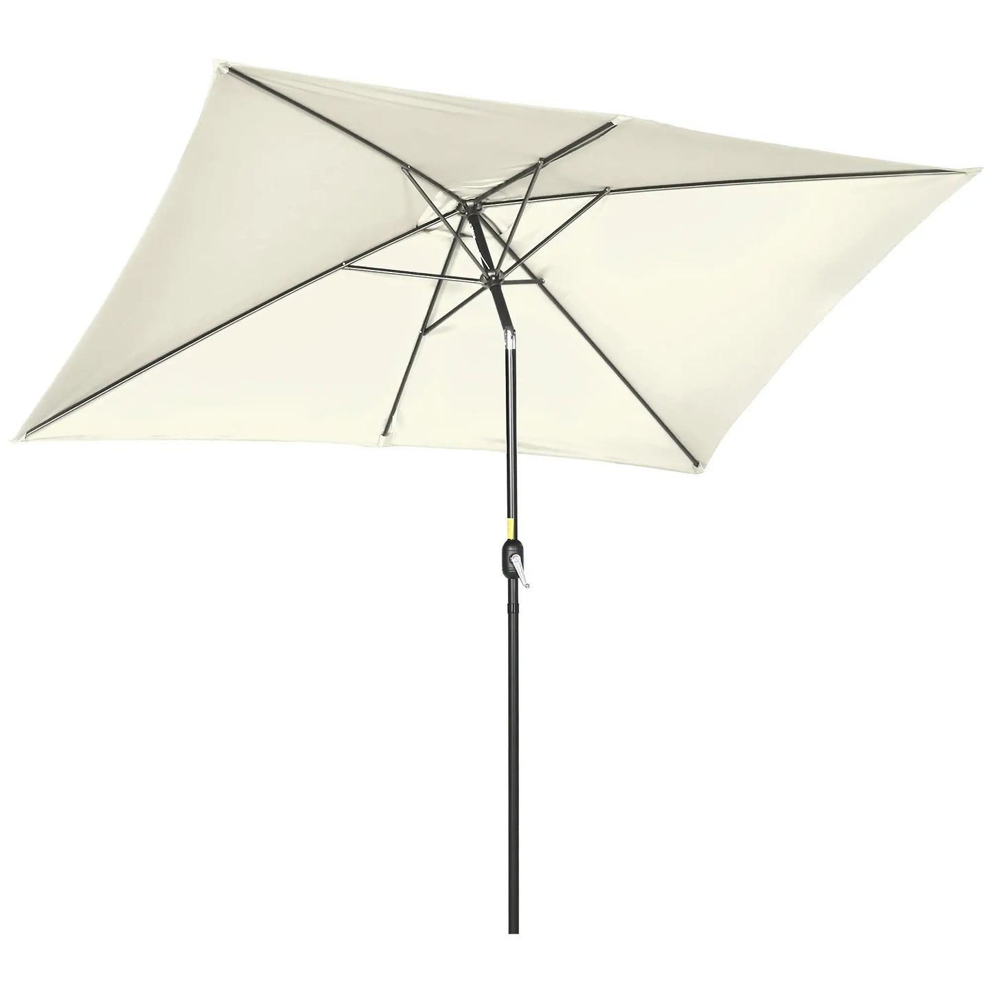 6.5x10ft Rectangle Aluminum Patio Umbrella, Outdoor Sunshade Canopy, Cream White Sun Umbrellas at Gallery Canada