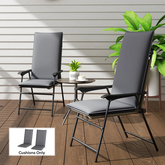 Outdoor Chair Cushions, Set of 2, High Back, UPF50+, Dark Grey Patio Chair Cushions Dark Grey at Gallery Canada