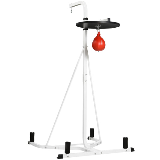 Free Standing Boxing Bag Stand, Speed Bag Station, Heavy Bag Set, Punching Ball, Boxing Rack Heavy Duty Equipment for Training at Home, White - Gallery Canada