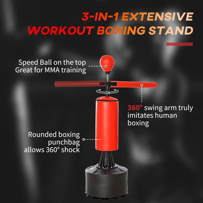Freestanding Boxing Punch Bag Stand with Rotating Flexible Arm, Speed Ball, Waterable &; Sandable Base at Gallery Canada