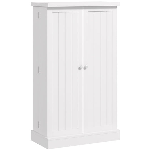 Freestanding Kitchen Pantry Storage Cabinet Kitchen Cabinet with 5-Tier Shelf 12 Spice Racks Adjustable Shelves White - Gallery Canada