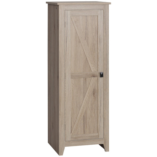 Freestanding Kitchen Pantry, Storage Cabinet with Barn Style Door and Adjustable Shelves, 47.8", Natural - Gallery Canada