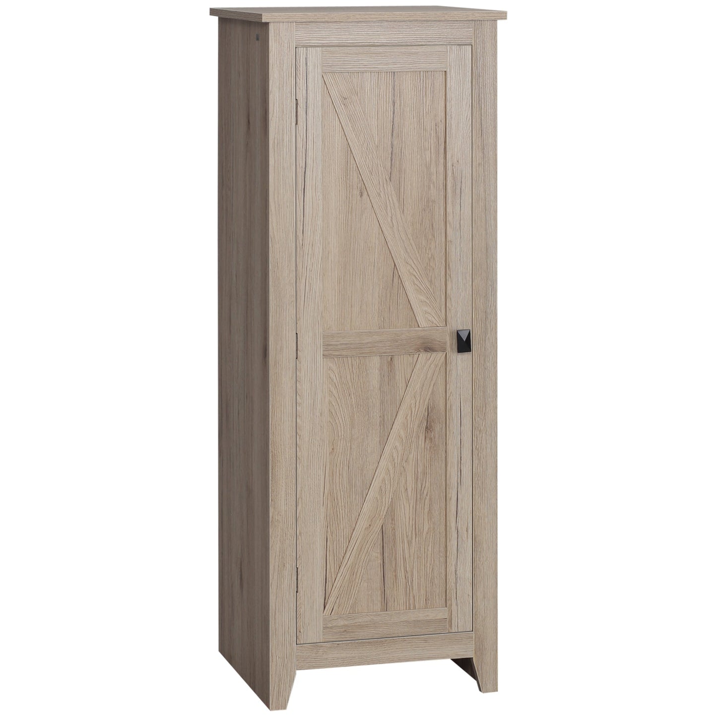 Freestanding Kitchen Pantry, Storage Cabinet with Barn Style Door and Adjustable Shelves, 47.8", Natural at Gallery Canada