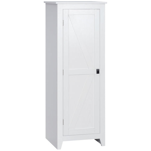 Freestanding Kitchen Pantry, Storage Cabinet with Barn Style Door and Adjustable Shelves, 47.8