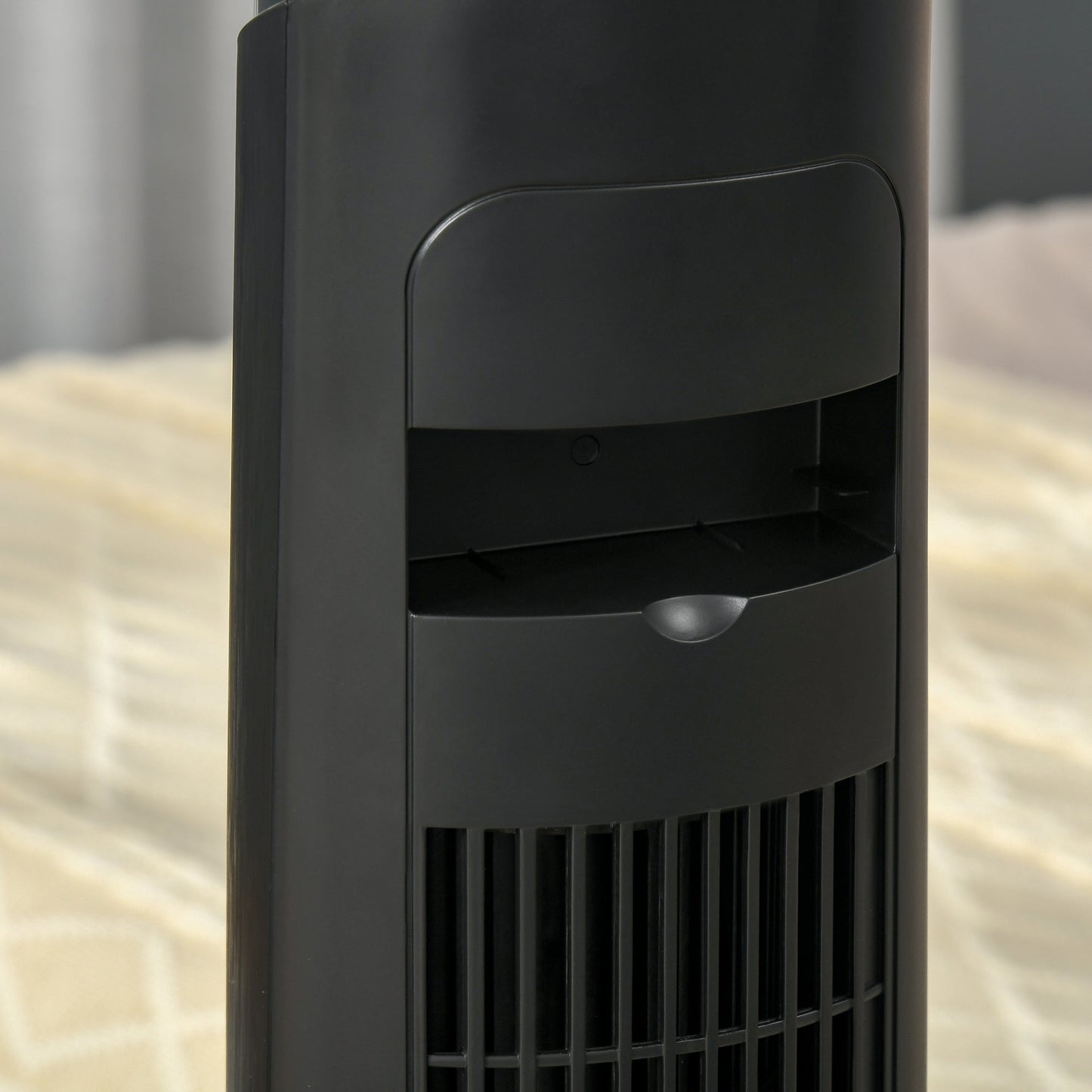 Freestanding Tower Fan Cooling for Home Bedroom with 3 Speed, 12h Timer, Oscillating, Tilt, LED Panel, Remote Controller, Black at Gallery Canada