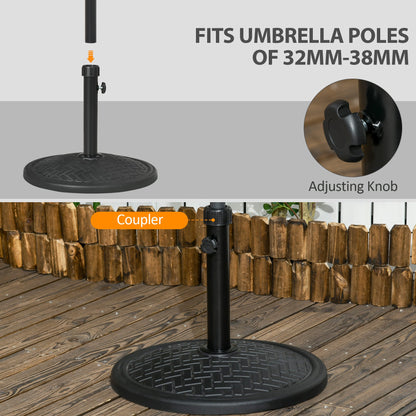 31lbs Patio Umbrella Base Holder, Concrete Round Outdoor Market Umbrella Stand Weight for Lawn, Deck, Backyard, Garden, Black at Gallery Canada