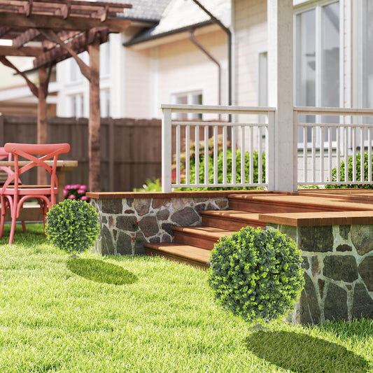 2 Pack 1.3ft Artificial Eucalyptus Topiary, UV Resistant Faux Greenery Artificial Trees Green at Gallery Canada