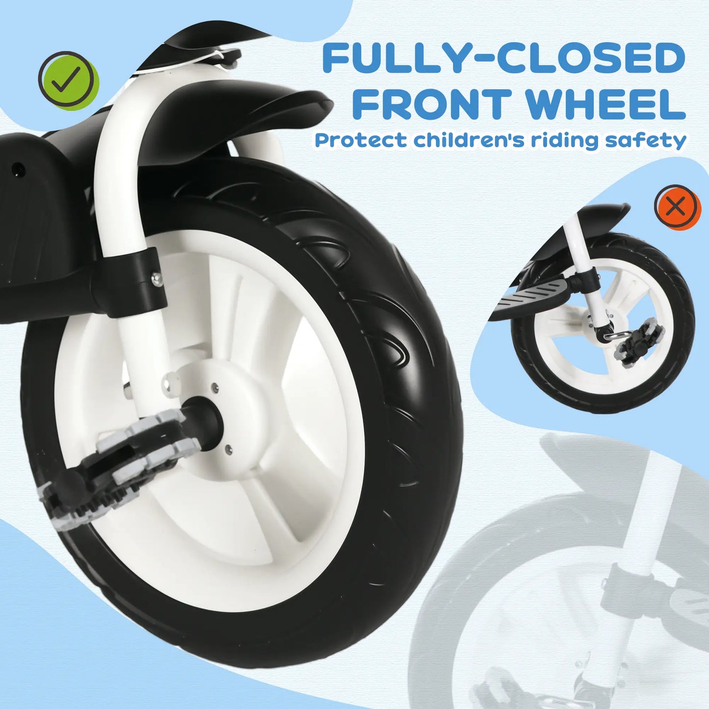 6 in 1 Toddler Tricycle, Parent Push Handle, Canopy, Storage Baskets, Dark Blue Tricycles for Kids at Gallery Canada