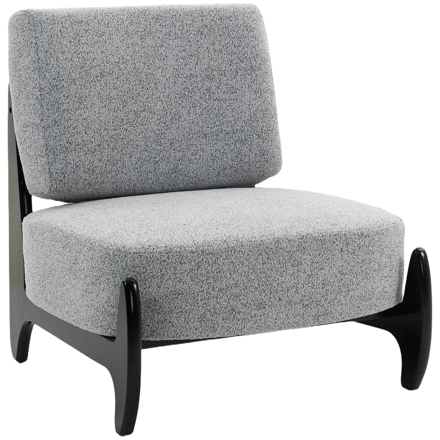 Accent Chair, Rubber Wood Frame, Wide Seat, Modern Chenille, Thick Cushion, Grey Accent Chairs at Gallery Canada