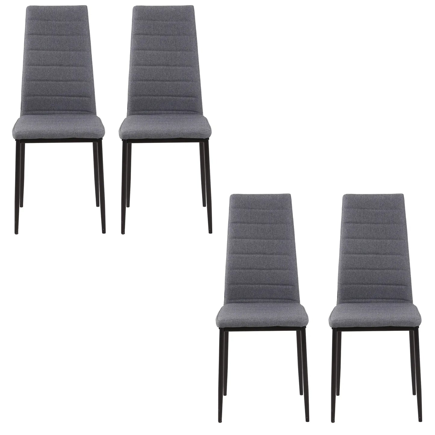 Modern Dining Chairs Set of 4, Upholstered Linen, Metal Legs, Grey Bar Stools at Gallery Canada