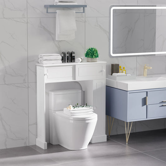 Over Toilet Storage, Bathroom Cabinet, 2 Sliding Doors, 3 Shelves Over The Toilet Storage White at Gallery Canada
