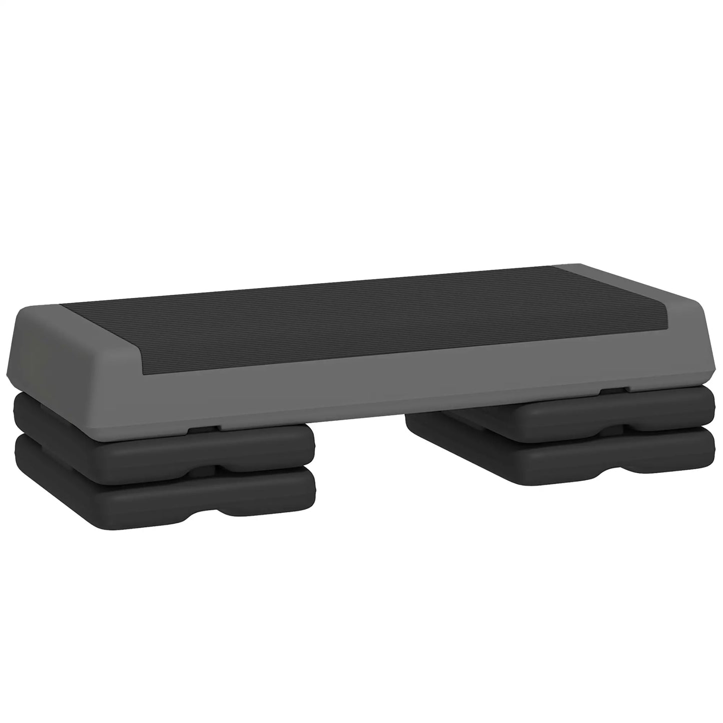 Adjustable Exercise Step Platform, 3-Level, 4", 6", 8", 550lbs, Grey Aerobic Equipment at Gallery Canada