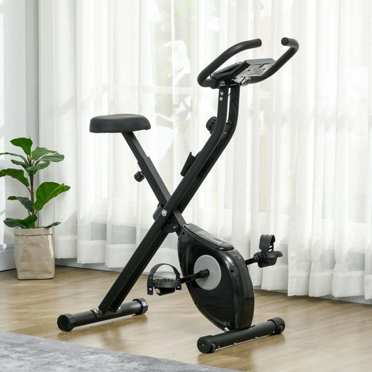 Foldable Exercise Bike, 8-Level Magnetic Resistance, LCD Screen, Phone Holder, Black Exercise & Stationary Bikes Black at Gallery Canada