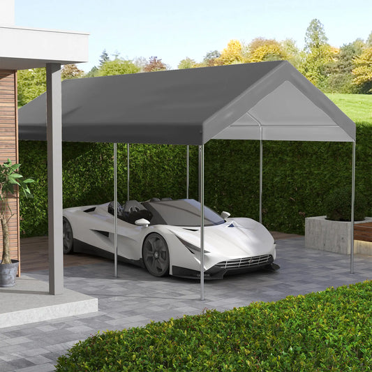 10 x 20ft Carport Canopy, UV Resistant, Dark Grey Gazebo Canopy Replacement Dark Grey at Gallery Canada