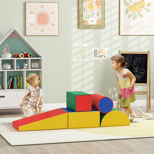 5 Piece Climb, Crawl Activity Playset, Soft Foam, Toddler Toy Baby Gym & Playmats Red, Yellow, Green at Gallery Canada