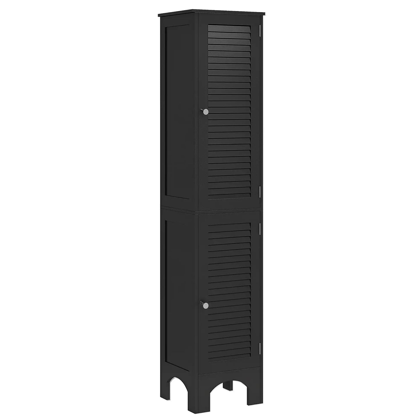 Narrow Tall Bathroom Storage Cabinet with Shelves, Doors, Black Bathroom Cabinets at Gallery Canada