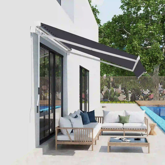 11' x 10' Retractable Awning Fabric Replacement, UV Protection, Grey Awning Fabric Replacement Grey at Gallery Canada