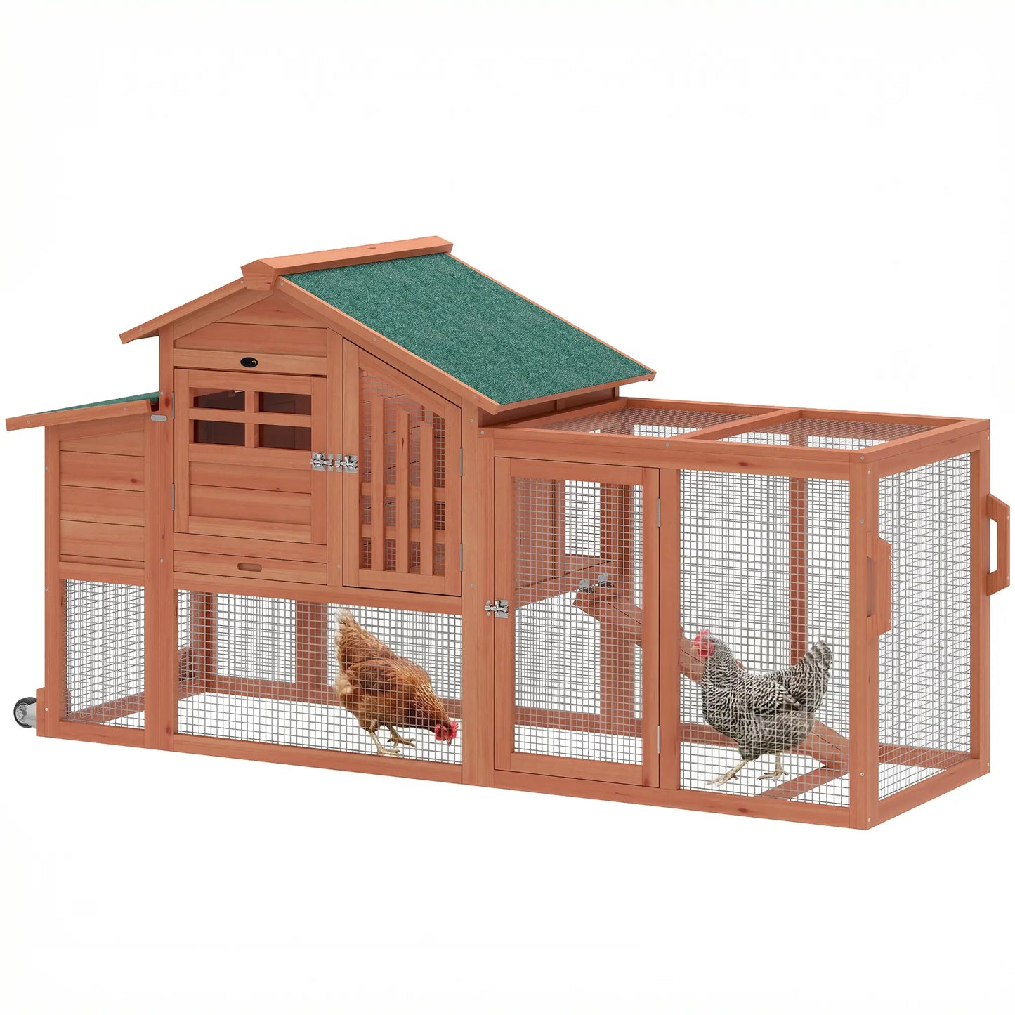 Mobile Wooden Chicken Coop With Run, Nesting Box, Pull-Out Tray, Orange Chicken Coops at Gallery Canada