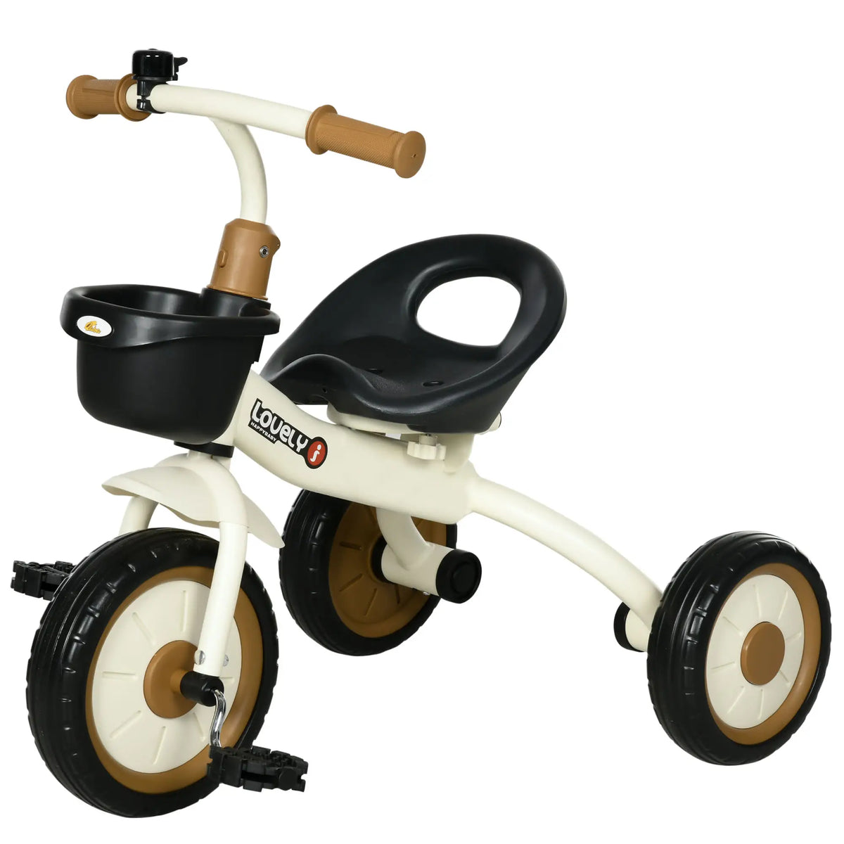 Toddler Tricycle for 2-5 Year Olds, Adjustable Seat, Basket, Bell, White Tricycles for Kids at Gallery Canada