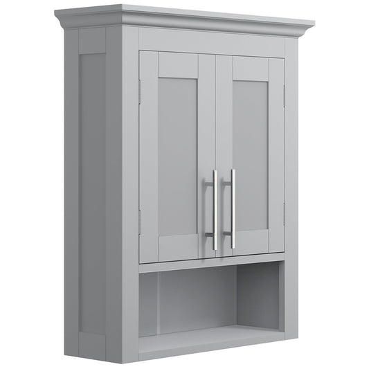 Bathroom Wall Cabinet, Medicine Cabinet, Over Toilet Storage Cabinet with Shelf for Living Room and Entryway, Grey - Gallery Canada