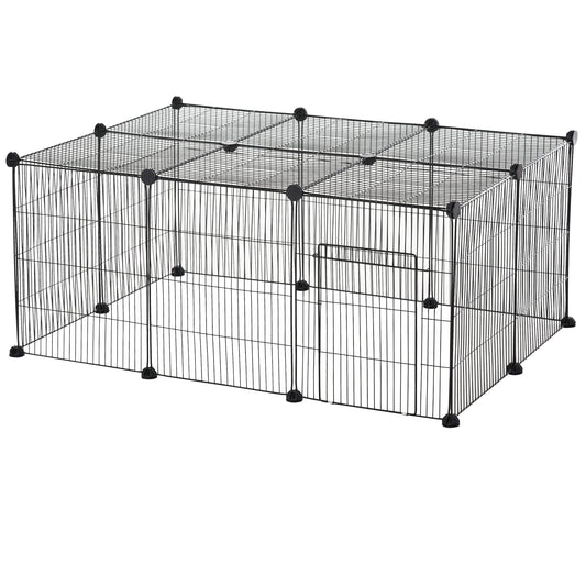 Small Animal Cage for Bunny, Guinea Pig, Chinchilla, Hedgehog, Portable Pet Enclosure with Door, 16 Panels at Gallery Canada