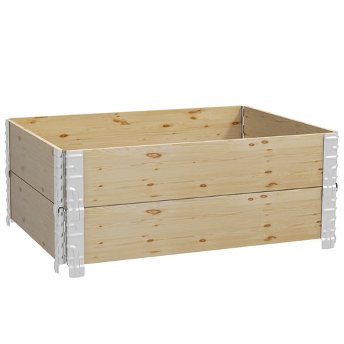 Raised Garden Bed, Foldable Two-Box Wooden Planters for Outdoor Vegetables, Flowers, Herbs, Plants, Easy Assembly