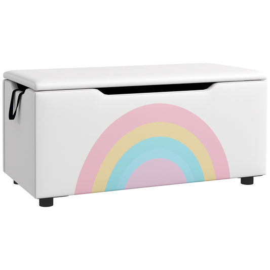 Toy Chest, Kids Toy Bench Box, Lightweight Storage Bench with Lid and Side Handles, for Nursery Room Playroom Bedroom, Gift for 3-8 Years Old, White - Gallery Canada