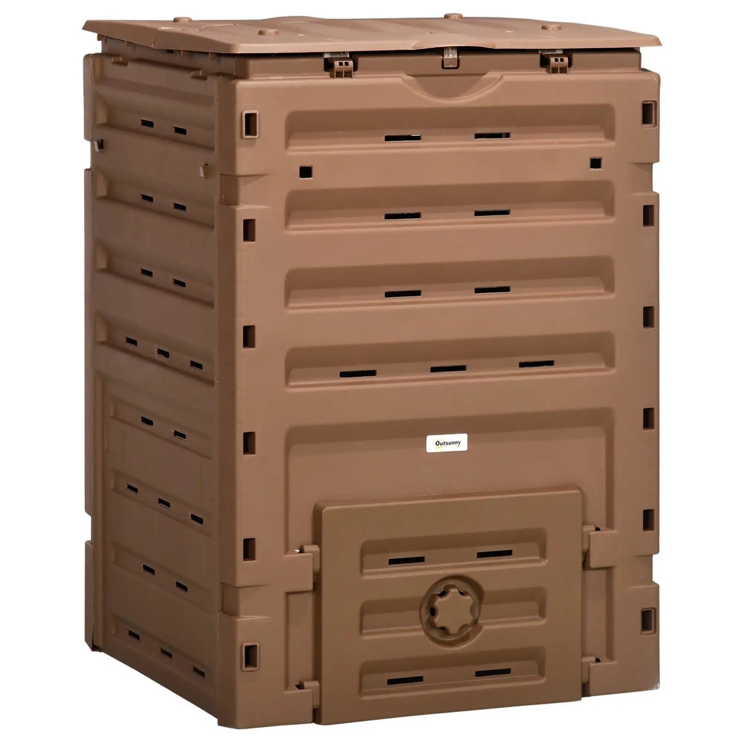Garden Compost Bin, 120 Gallon (450L), 80 Vents, 2 Sliding Doors, Black Outdoor Compost Bin at Gallery Canada