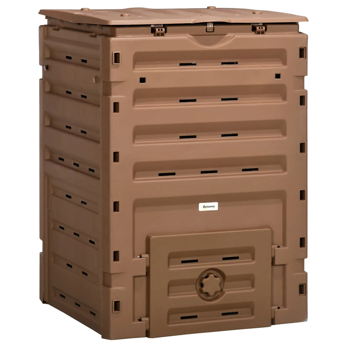 Garden Composter, 80 Vents, 2 Doors, 120 Gallon, Brown Outdoor Compost Bin at Gallery Canada