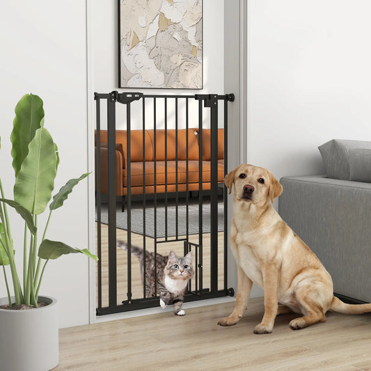 41" Easy Open Indoor Dog Gate, Black Houses, Kennels & Pens Black at Gallery Canada